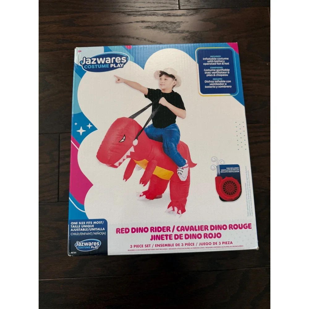 Jazwares Costume Play Red Dino Rider Inflatable Kids Costume JWC7591 Ages 6+